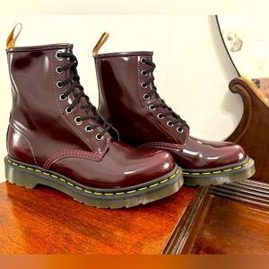 Dr. Martens Vegan Leather Lace Up Boots 1460 Cherry Red NWT (No box) 🍒